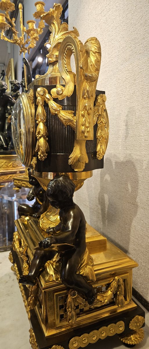 Large Gilded And Patinated Bronze Clock—an Osmond Model—signed Raingo And Picard—paris-photo-3