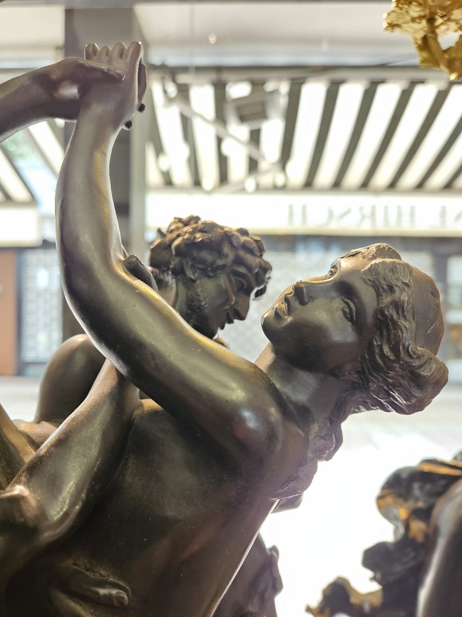 "Bacchanale" groupe en bronze signé "CLODION"-photo-3
