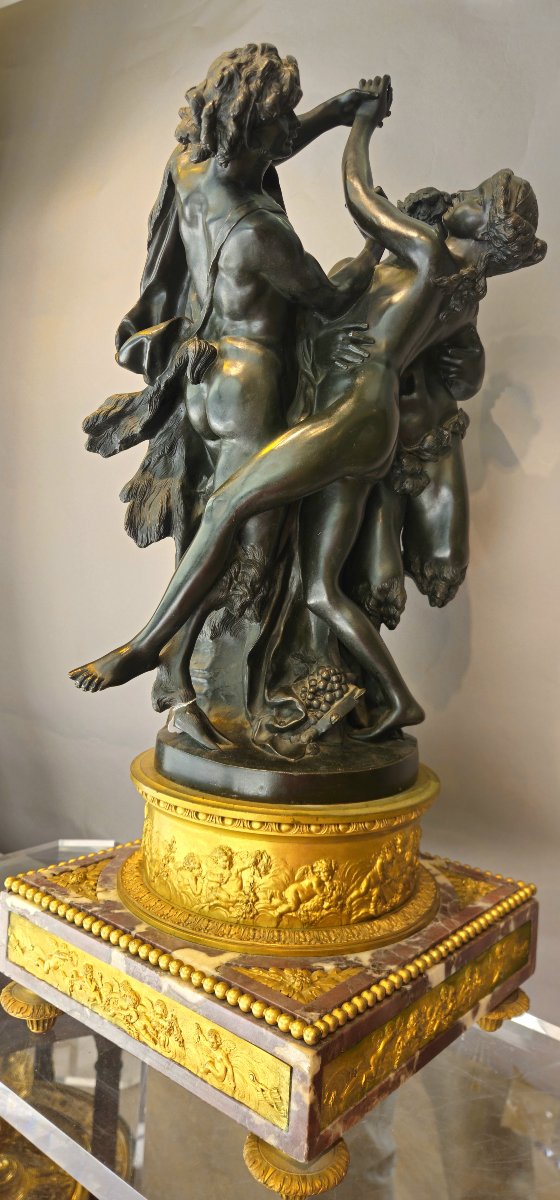 "Bacchanale" groupe en bronze signé "CLODION"-photo-2