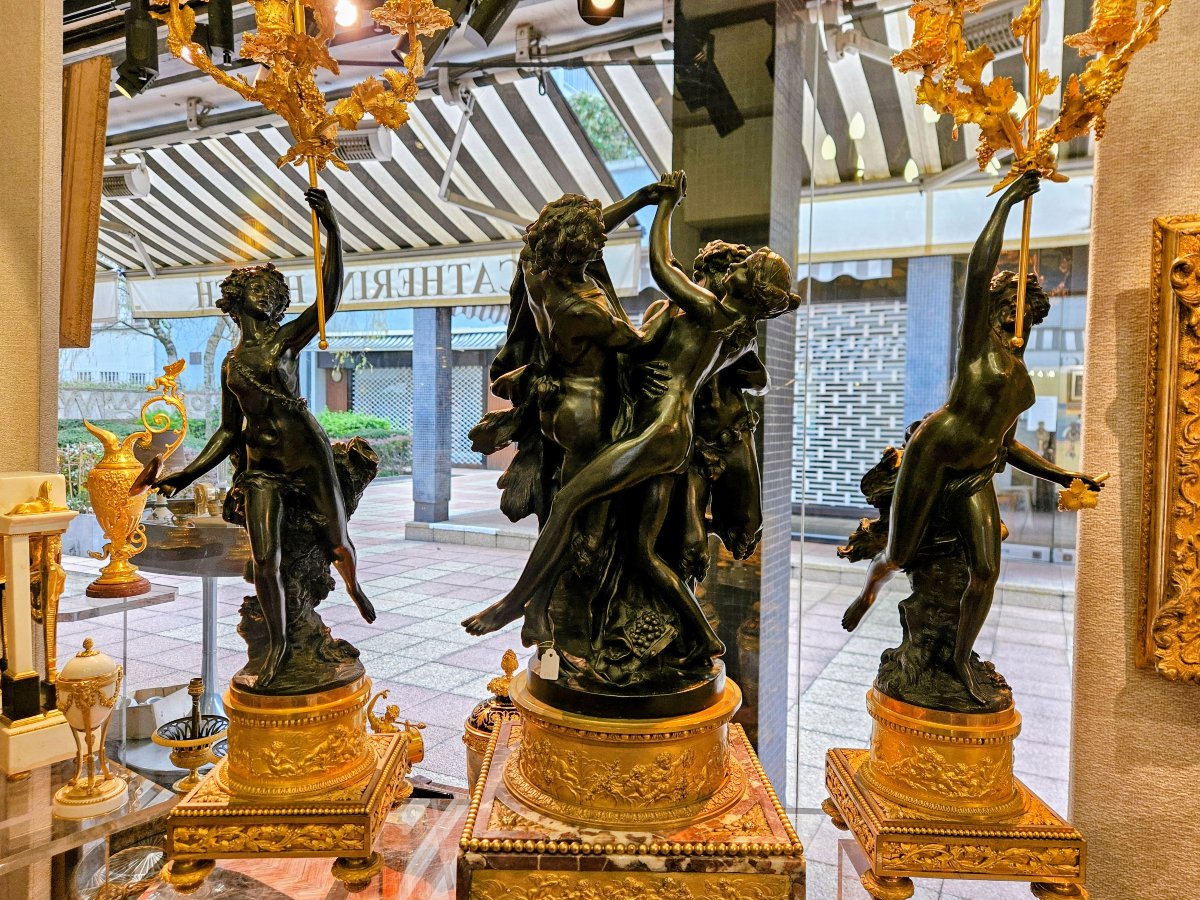 Large Bronze Ornament Signed "clodion"