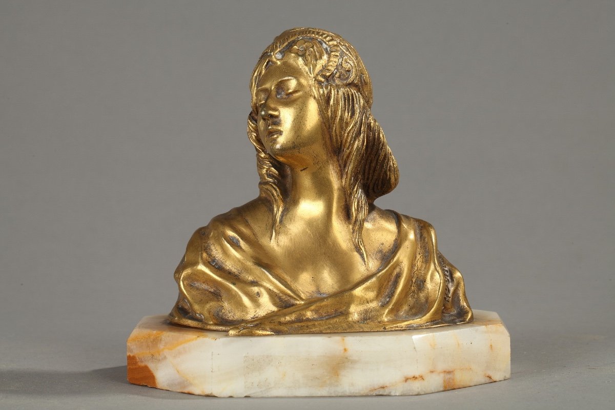 Bust Of Young Woman Signed Loiseau Rousseau-photo-2