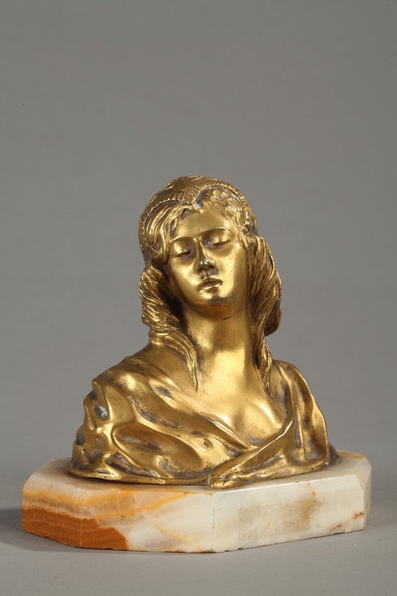 Bust Of Young Woman Signed Loiseau Rousseau-photo-3