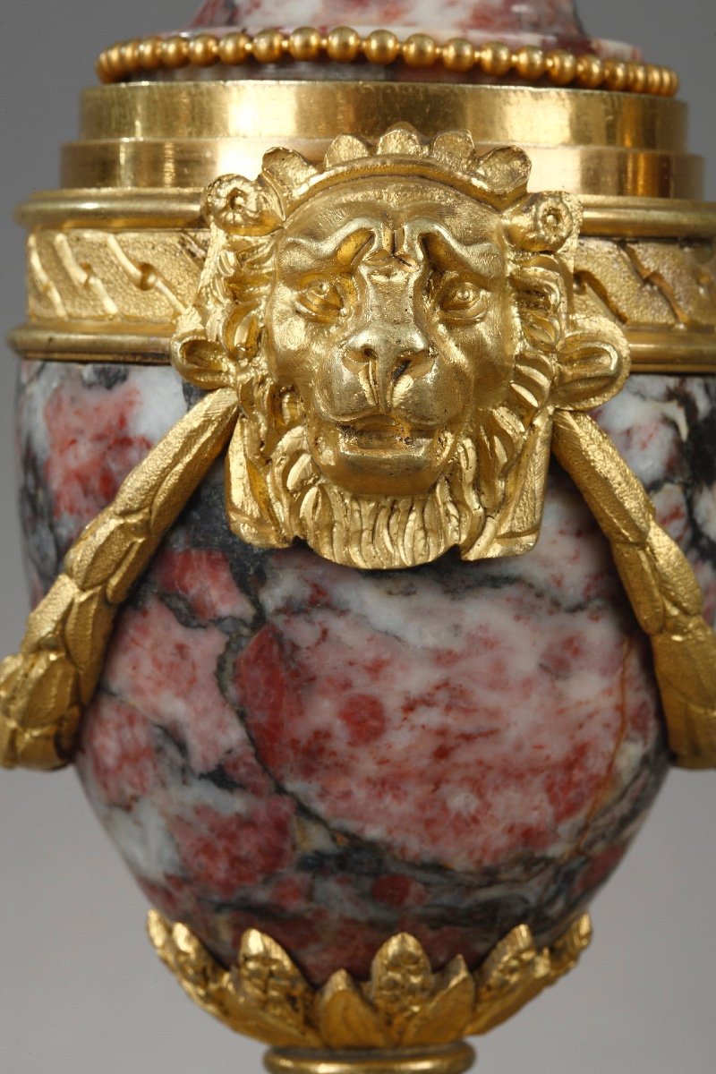 Superb Reversible Marble And Gilt Bronze Casseroles-photo-4