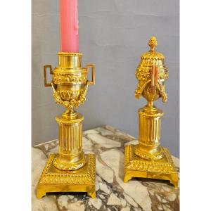 Pair Of Louis XVI Reversible Gilt Bronze Casseroles