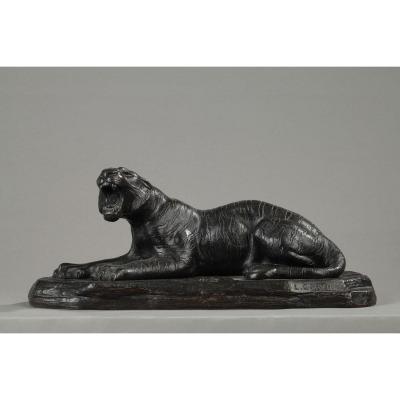  Lioness Signed Carvin In Bronze