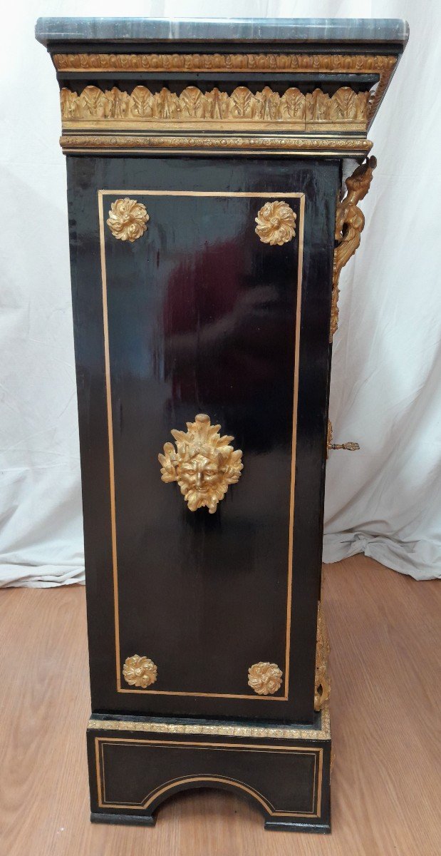 Support Cabinet He Pretot Late Louis Philippe-napoleon III Period In Marquetry Dite Boulle-photo-2