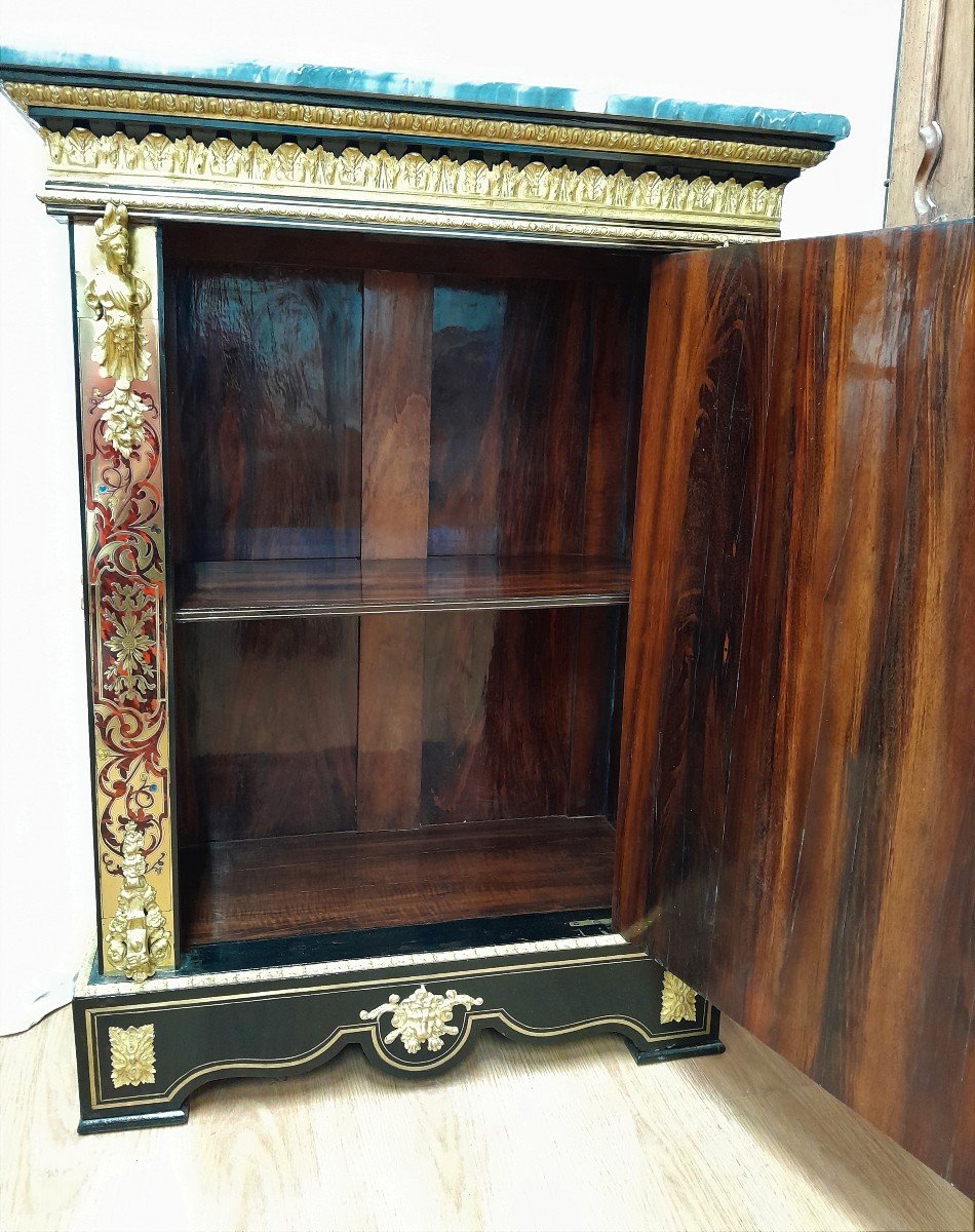 Support Cabinet He Pretot Late Louis Philippe-napoleon III Period In Marquetry Dite Boulle-photo-5