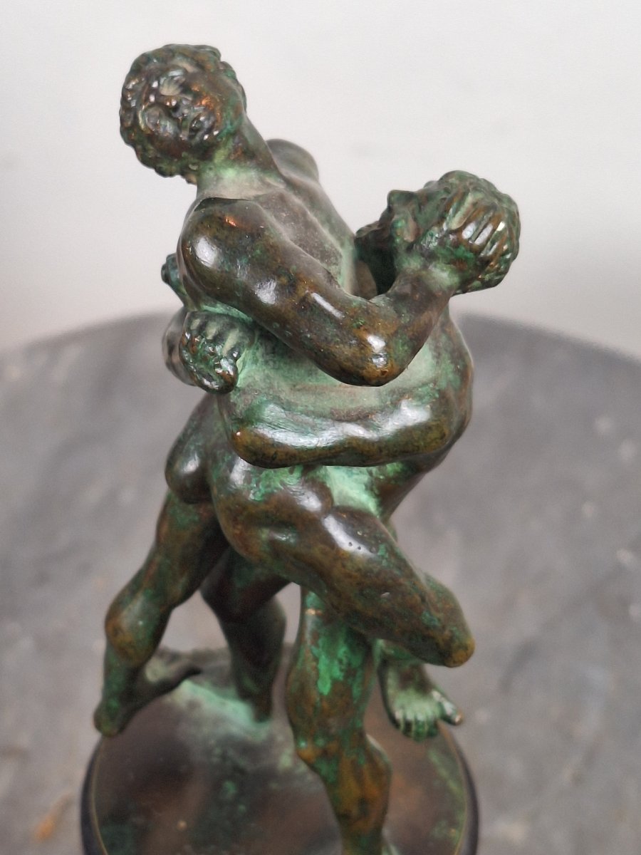 Bronze du Grand Tour – Deux lutteurs à l'antique – XIXe siècle-photo-4
