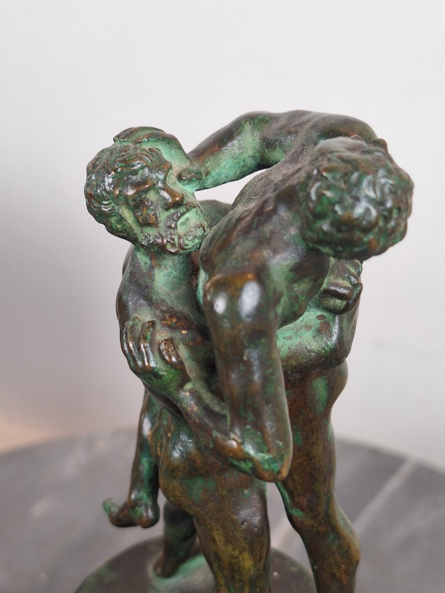 Bronze du Grand Tour – Deux lutteurs à l'antique – XIXe siècle-photo-3