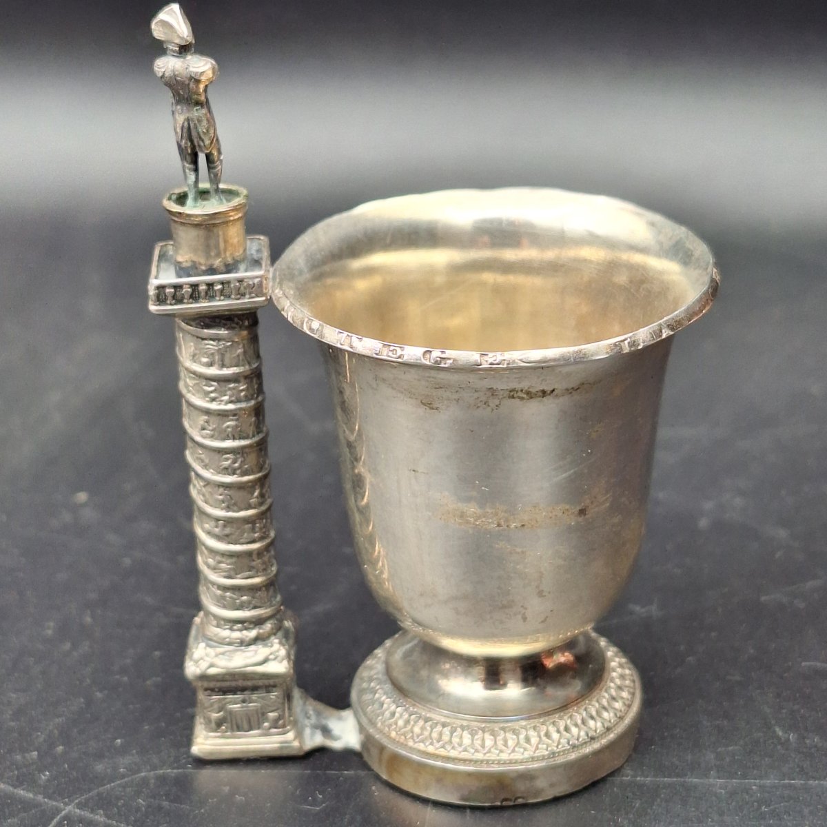 Timbale en argent à système, colonne Vendôme et Napoléon Ier - XIXe siècle-photo-4