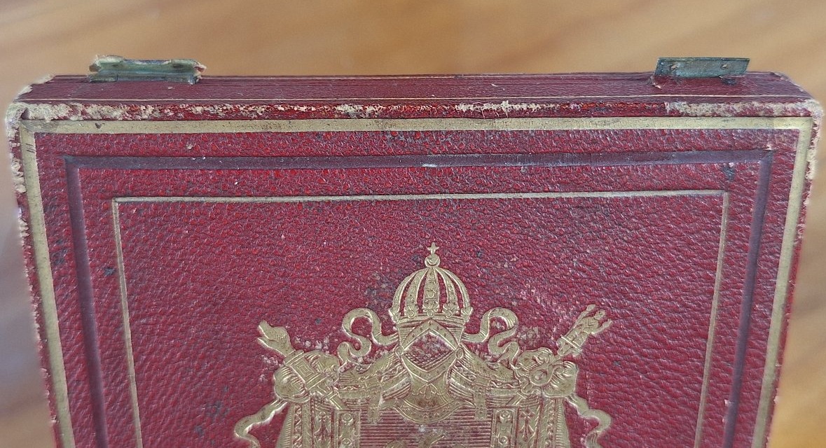 Louis-napoléon Bonaparte Medal – Paris-dijon Railroad, 1851 – Case Featuring The Imperial Coat Of Arms-photo-2