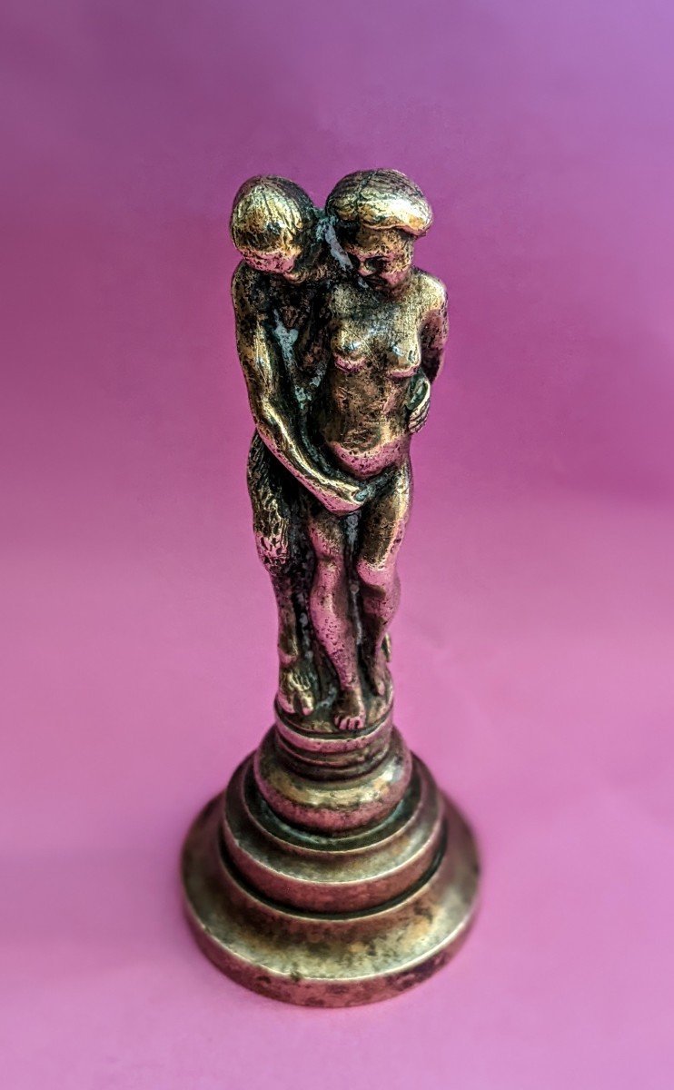Stamp, Bronze Seal. Faun And Nymph-photo-6