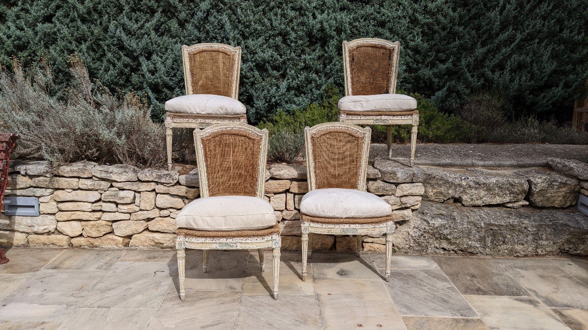 Series Of 4 Louis XVI Chairs-photo-6