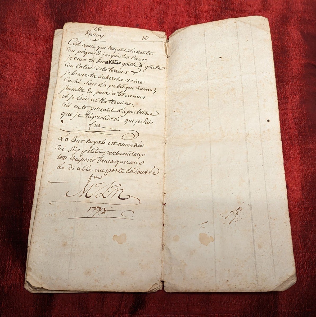 Handwritten Pamphlet Against Mr De Maupeou 1773-photo-1