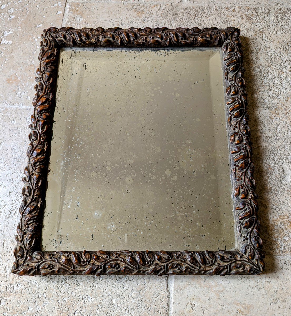 Mirror, Carved Wooden Frame.-photo-3