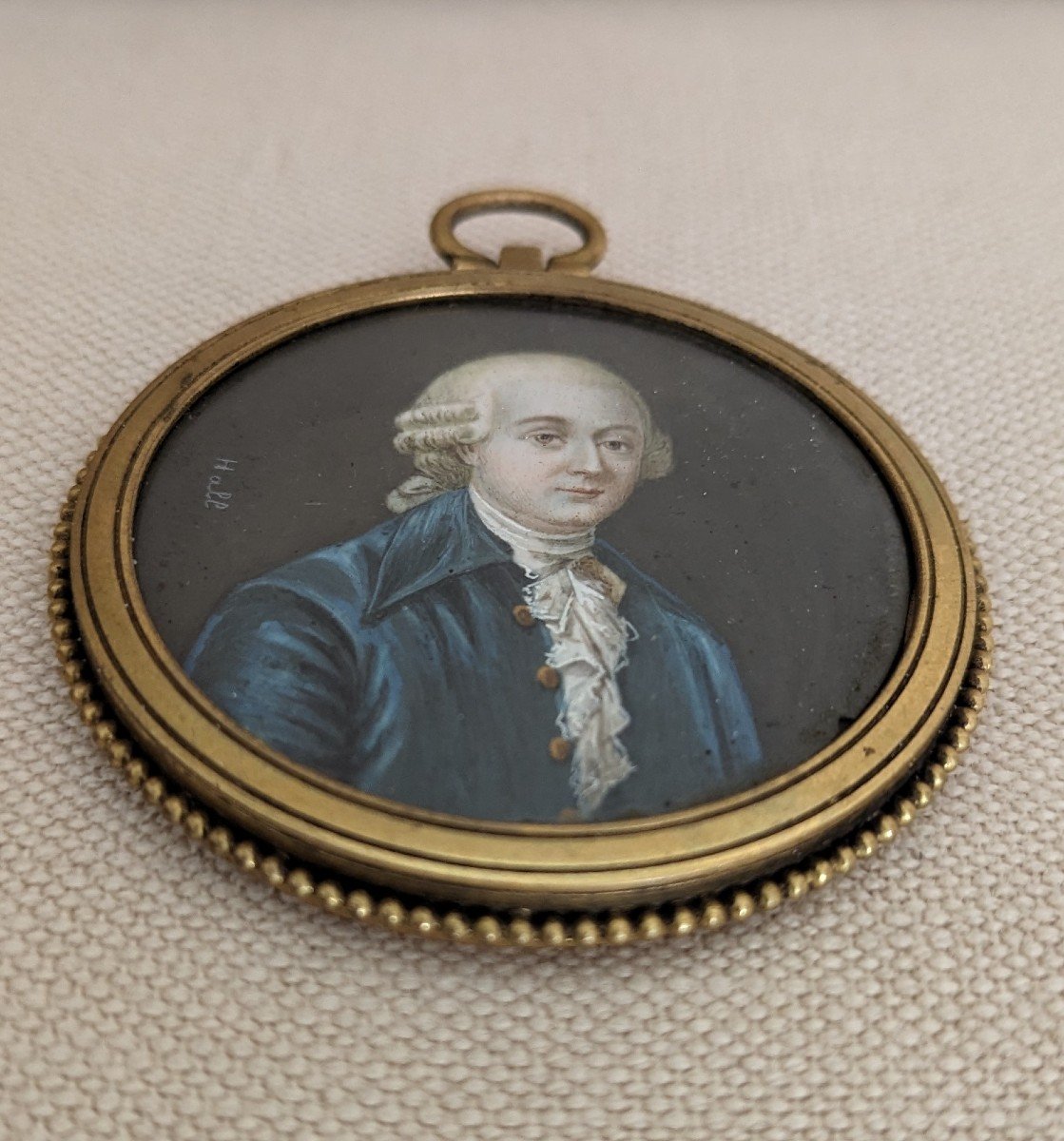 Miniature - Portrait de gentilhomme XVIIIème signé Hall-photo-2