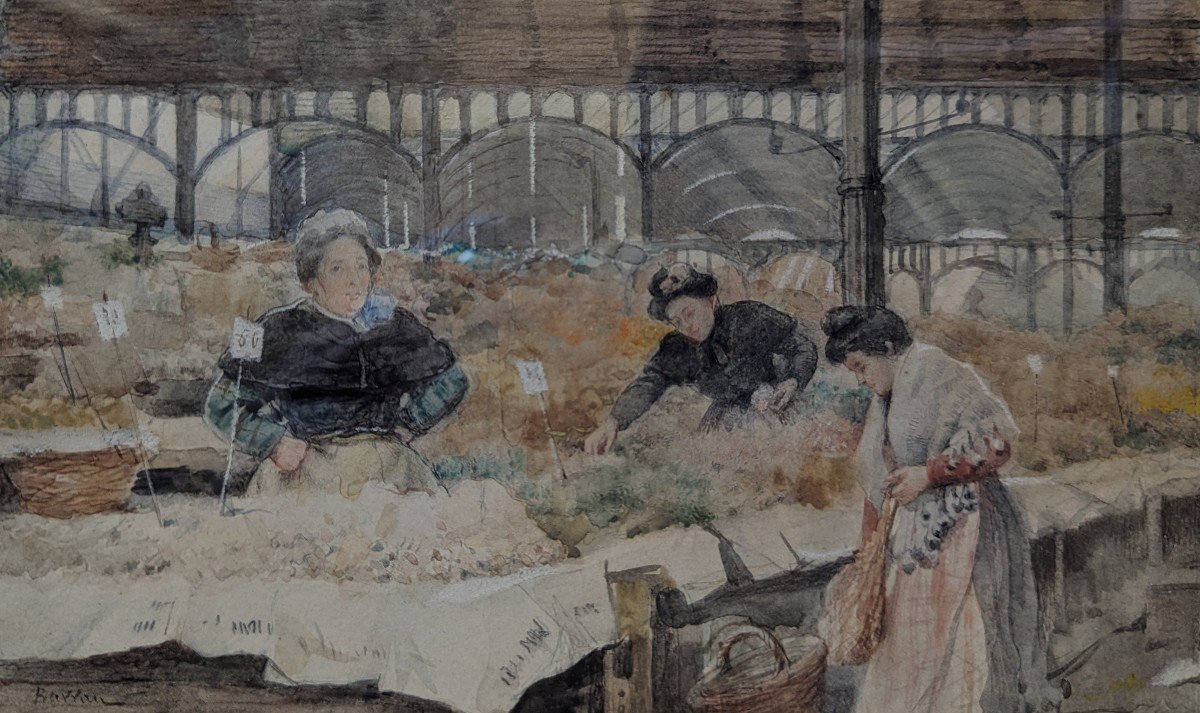 Watercolor Market In Barcelona By Laureano Barrau-photo-3