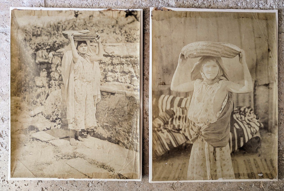 2 Prints On Albumen Paper Algerian Women Neurdein-photo-1