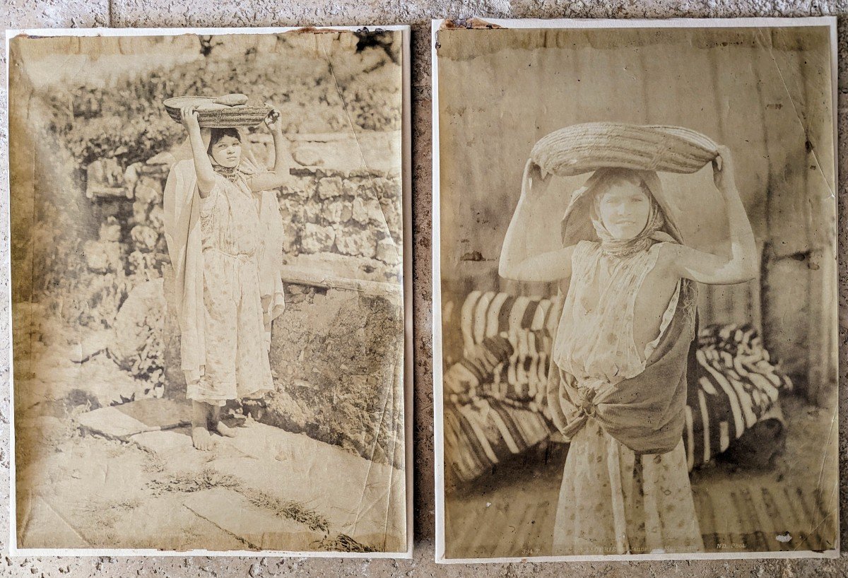 2 Prints On Albumen Paper Algerian Women Neurdein-photo-2
