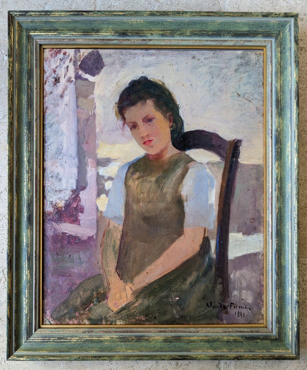 Claude Firmin. Portrait de jeune fille-photo-2