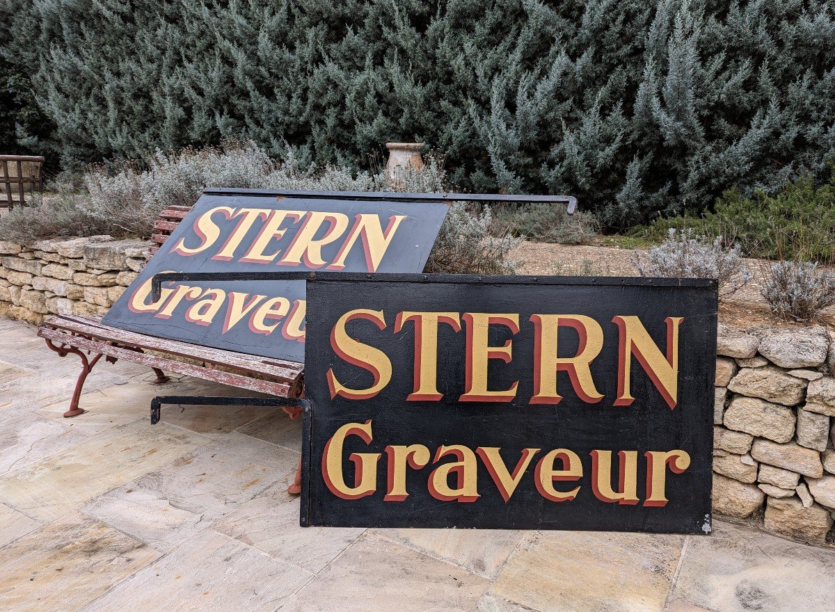 Pair Of Large Signs Stern Engraver Paris-photo-1