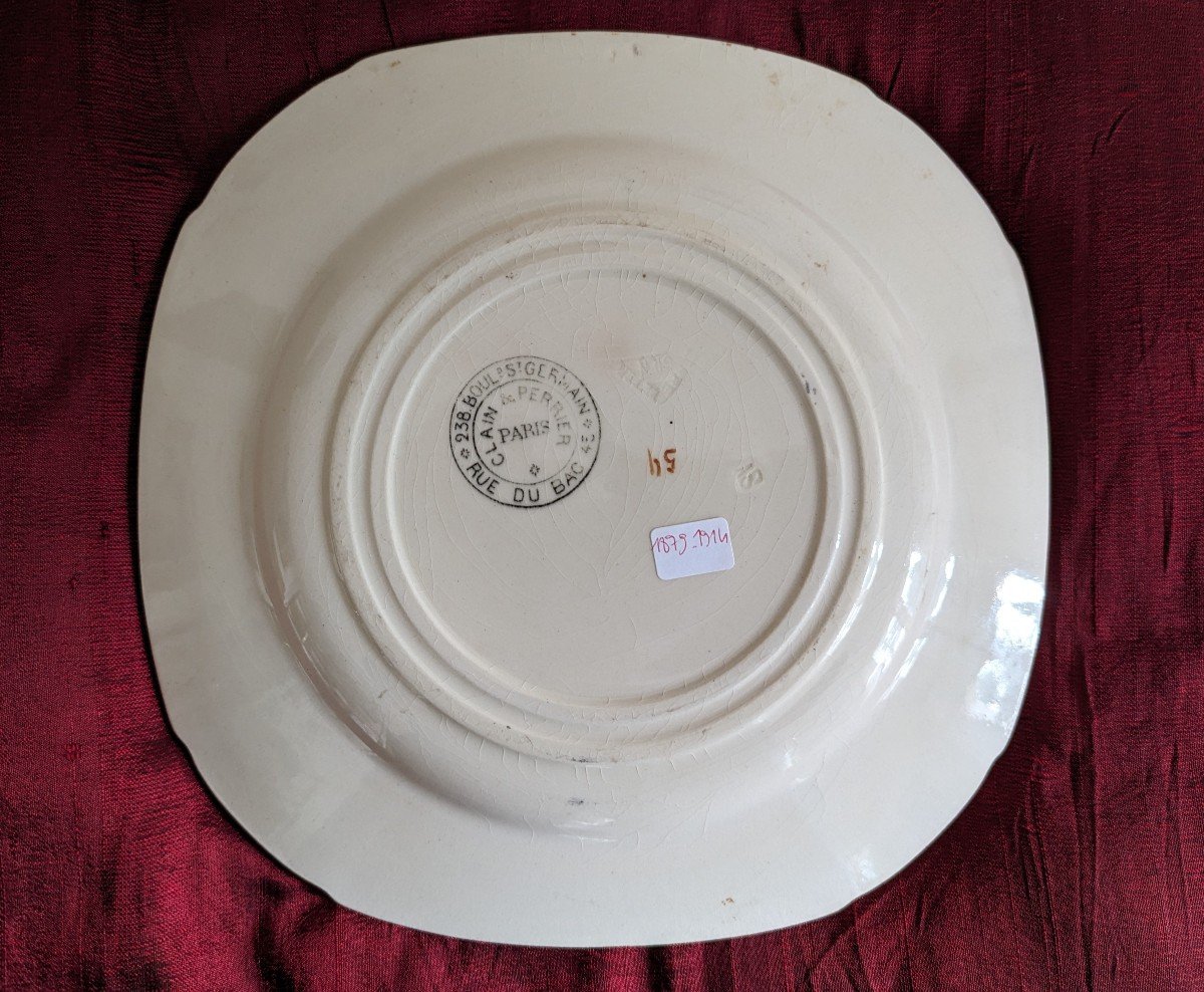 Assiette armoriée. Couronne de Marquis. Clain & Perrier-photo-1