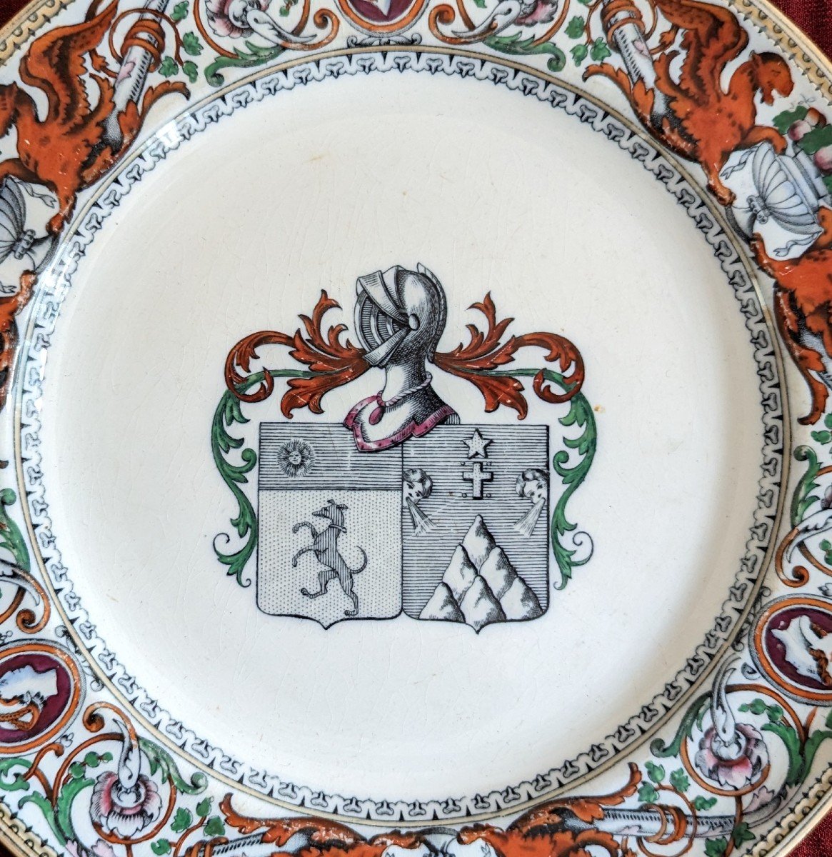 Emblazoned Plate. Florentine Minton 1862-photo-3
