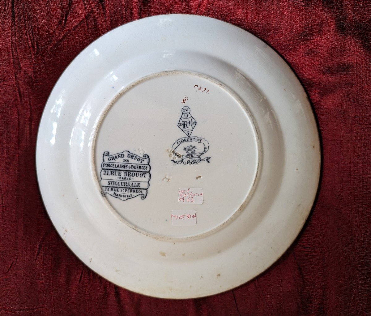 Emblazoned Plate. Florentine Minton 1862-photo-4