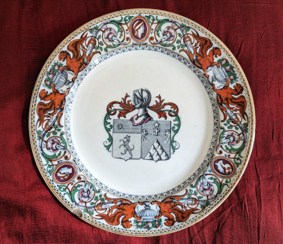 Emblazoned Plate. Florentine Minton 1862