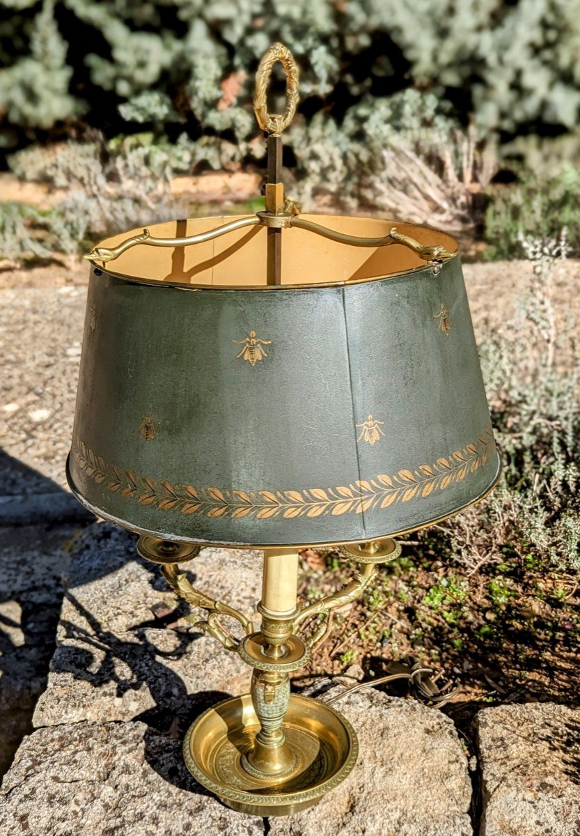 Bouillotte Lamp In Bronze And Sheet Metal -photo-7