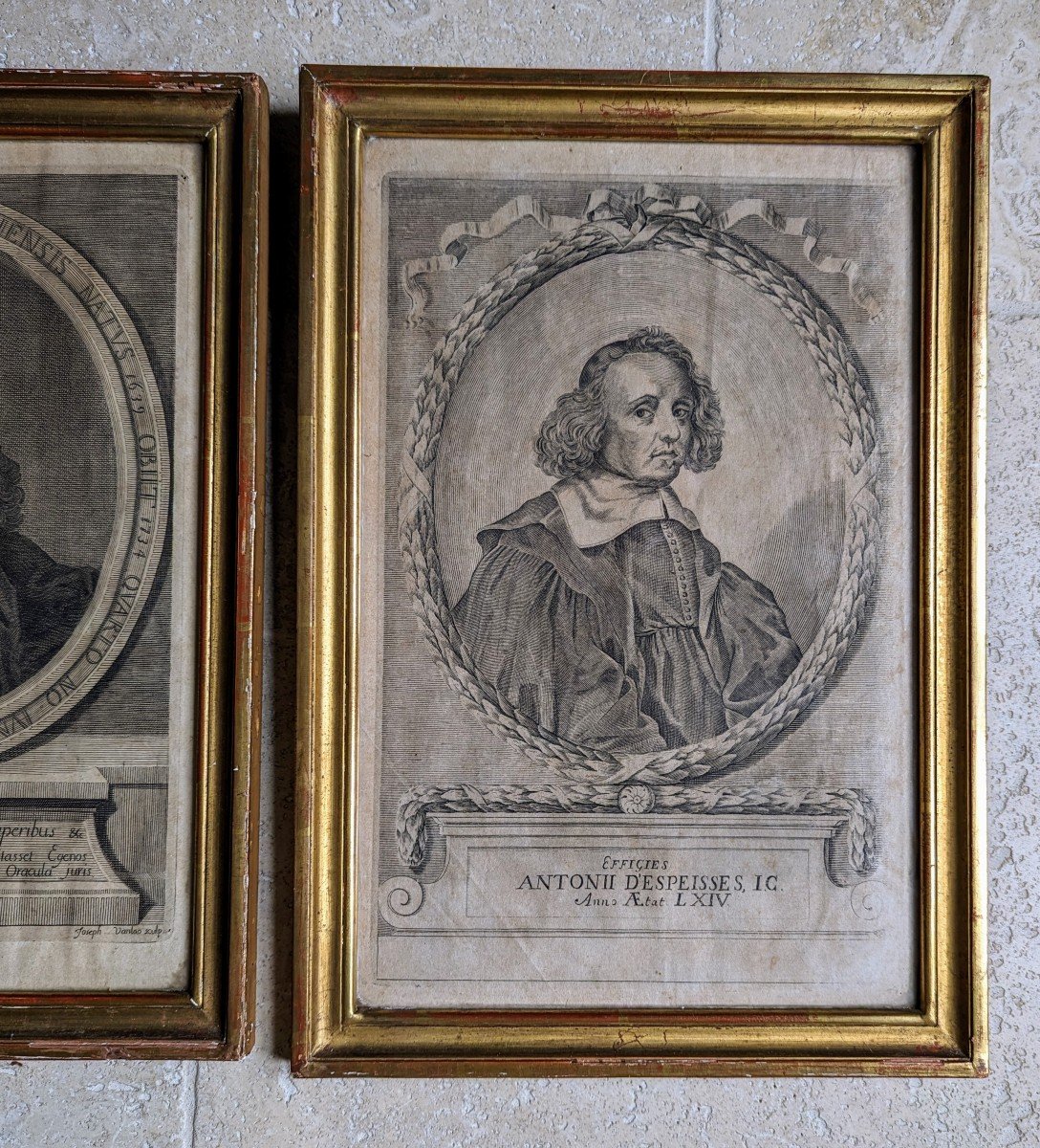 2 Framed Engravings - Portraits Of Lawyers-photo-2