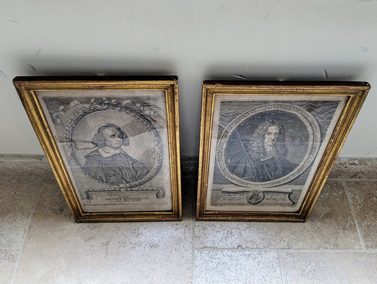 2 Framed Engravings - Portraits Of Lawyers-photo-1