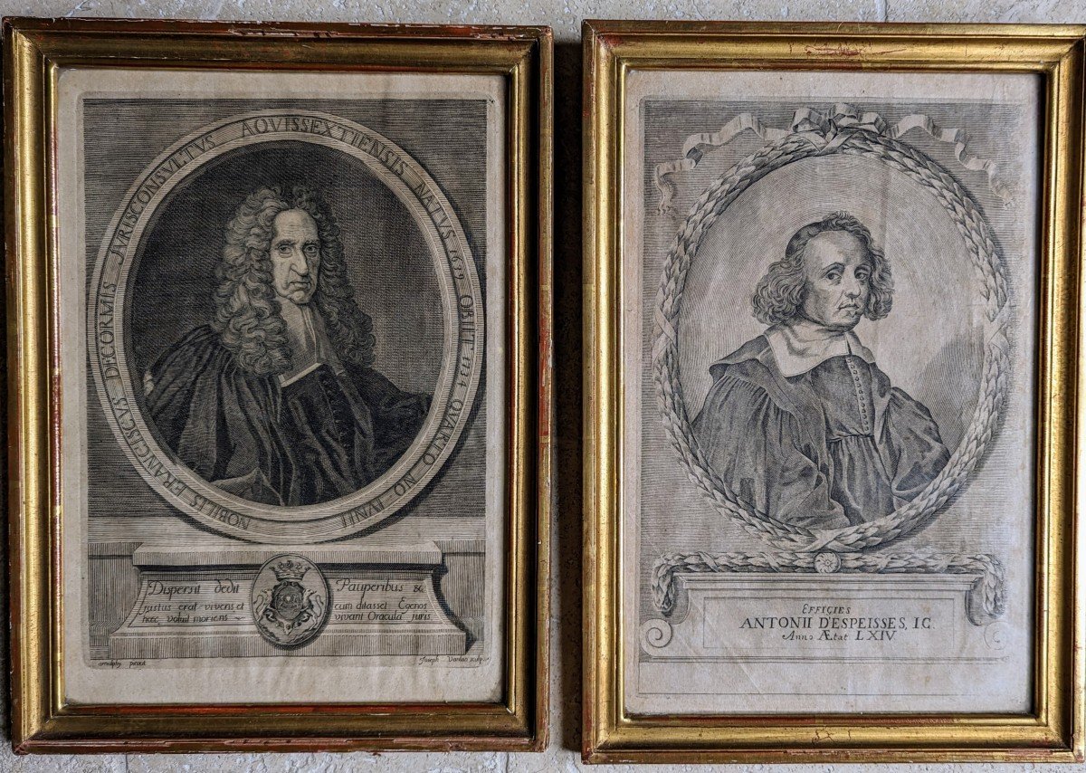 2 Framed Engravings - Portraits Of Lawyers
