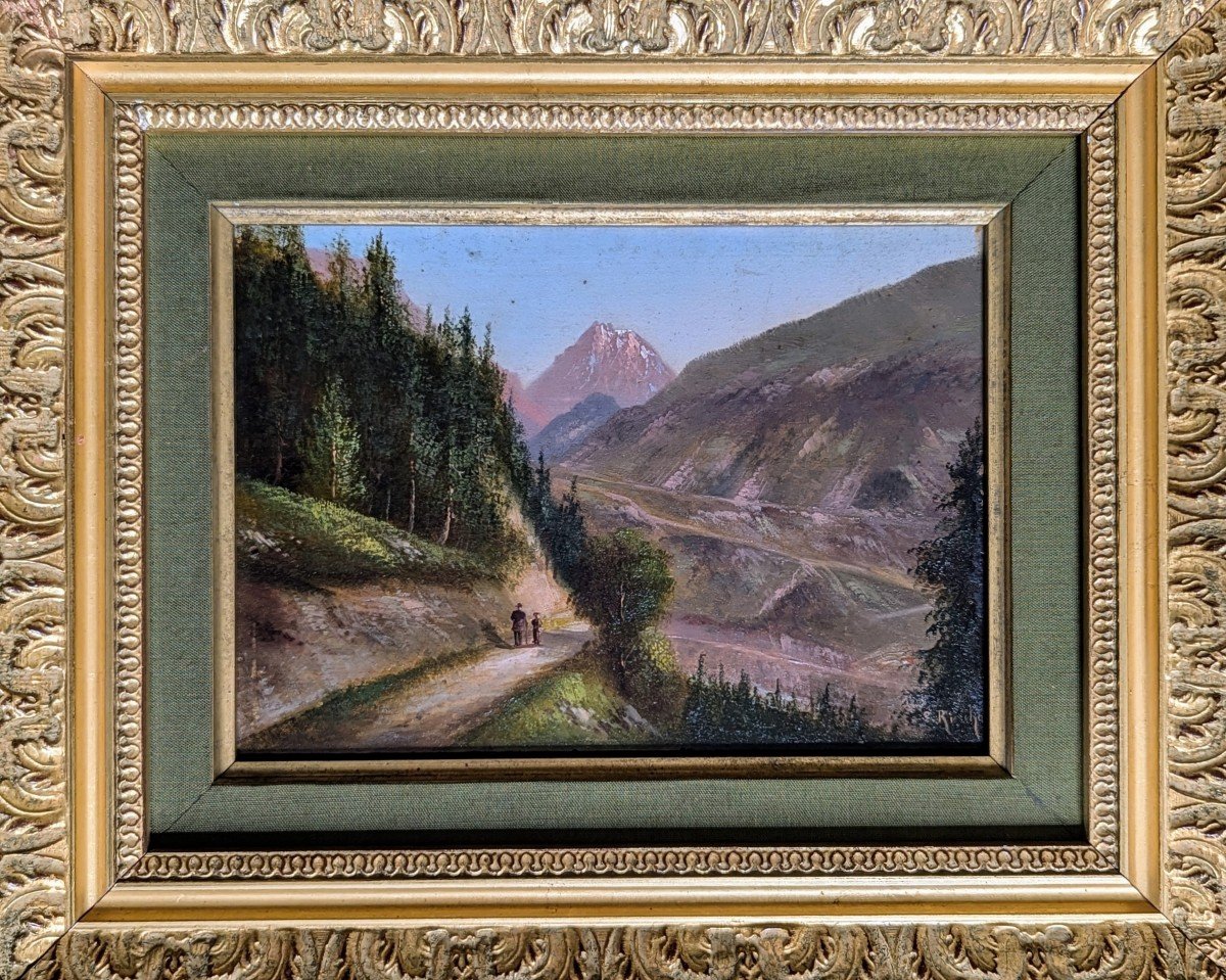 Alpine Landscape By Louis Ritschard Around 1860