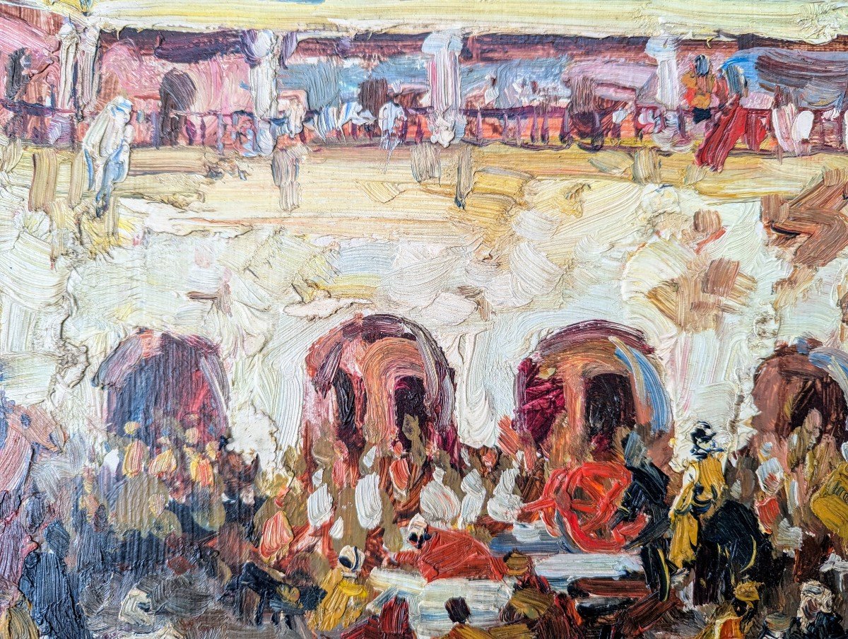 Léon Luret. Market In North Africa. -photo-3