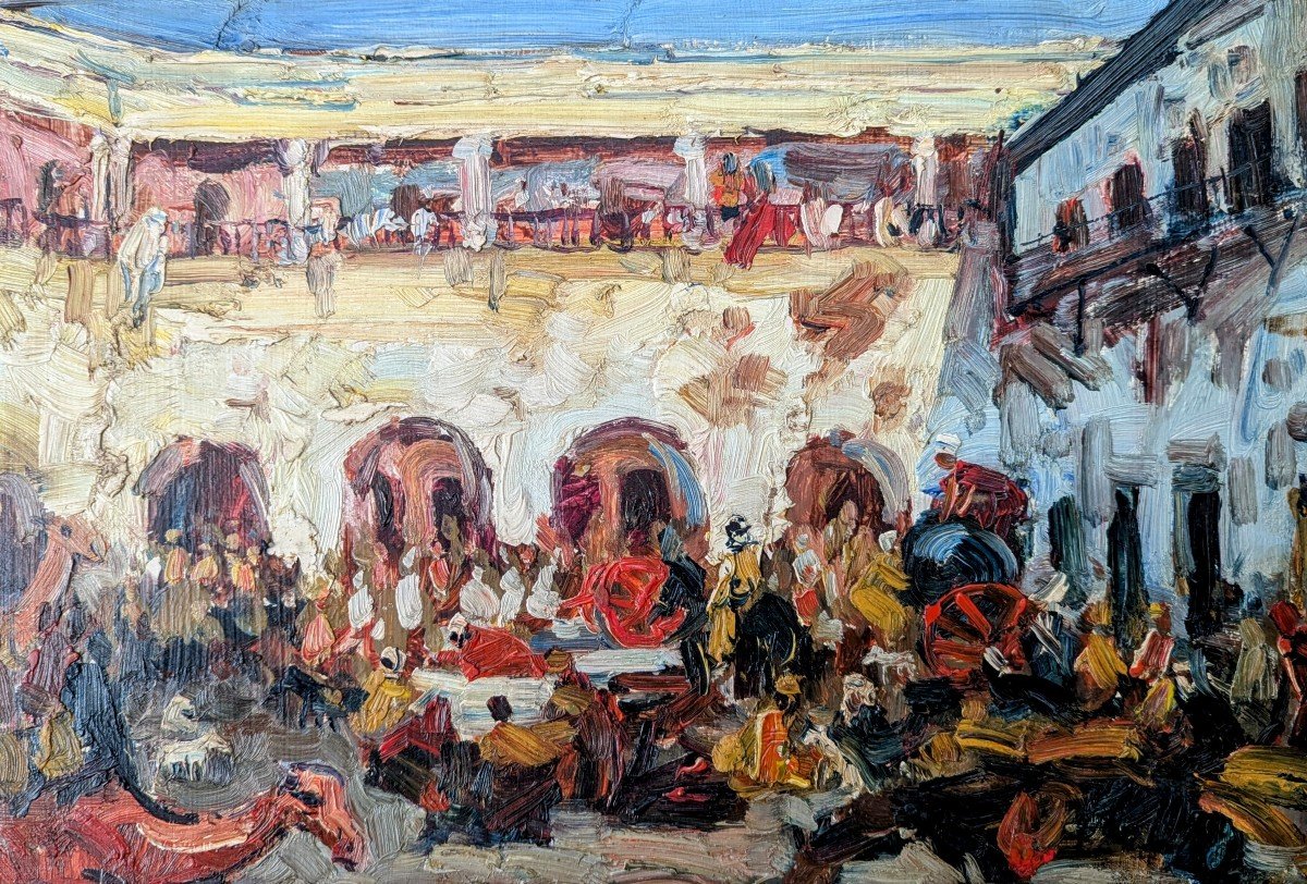 Léon Luret. Market In North Africa. -photo-4