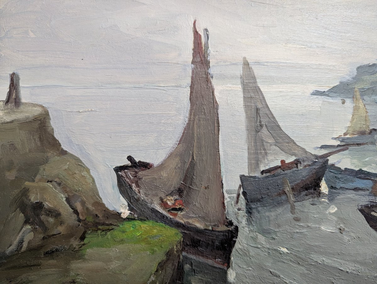 Boats Along The Breton Coast By Jo. Coat-photo-1