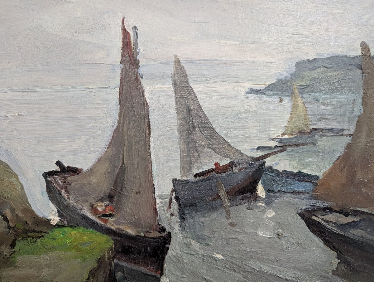 Boats Along The Breton Coast By Jo. Coat-photo-2