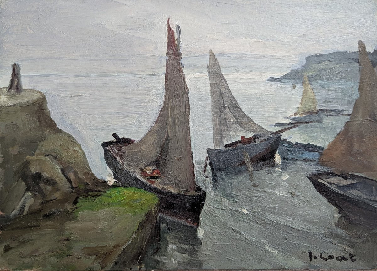 Boats Along The Breton Coast By Jo. Coat-photo-3