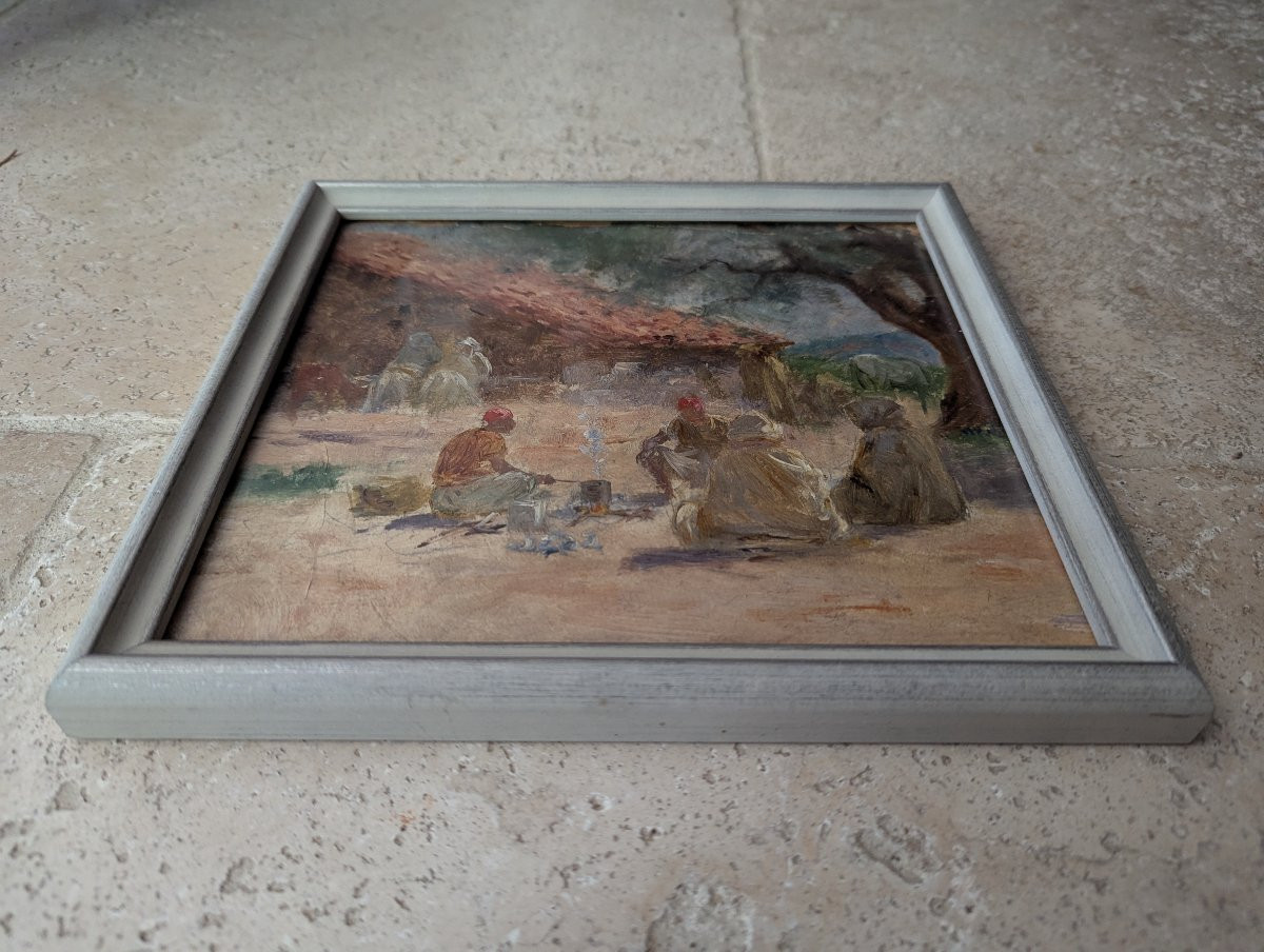 Peinture orientaliste.  Le bivouac.-photo-3