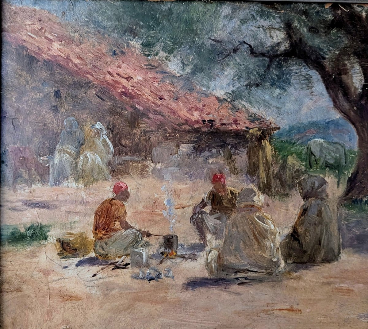 Peinture orientaliste.  Le bivouac.-photo-4
