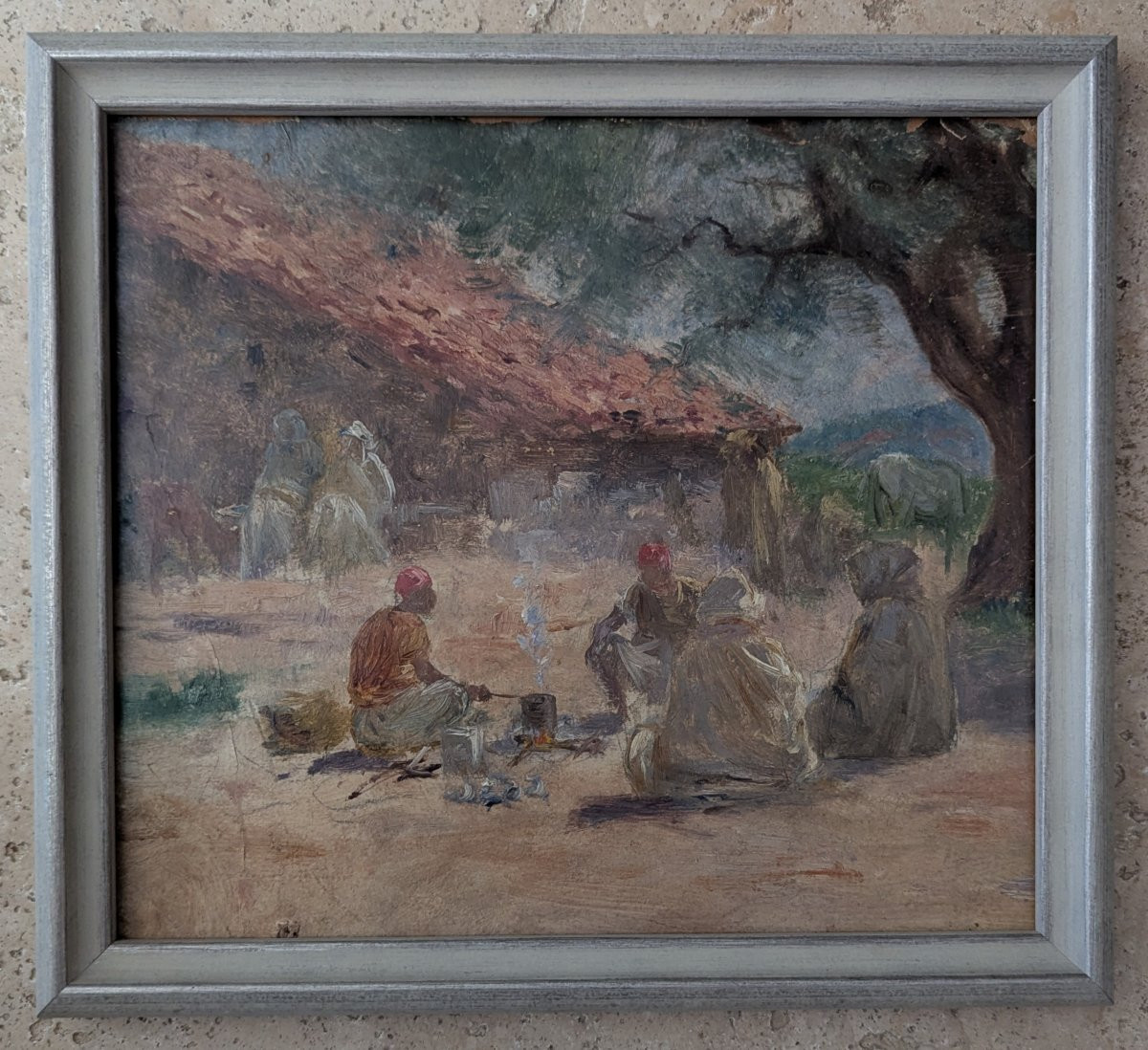 Peinture orientaliste.  Le bivouac.-photo-3