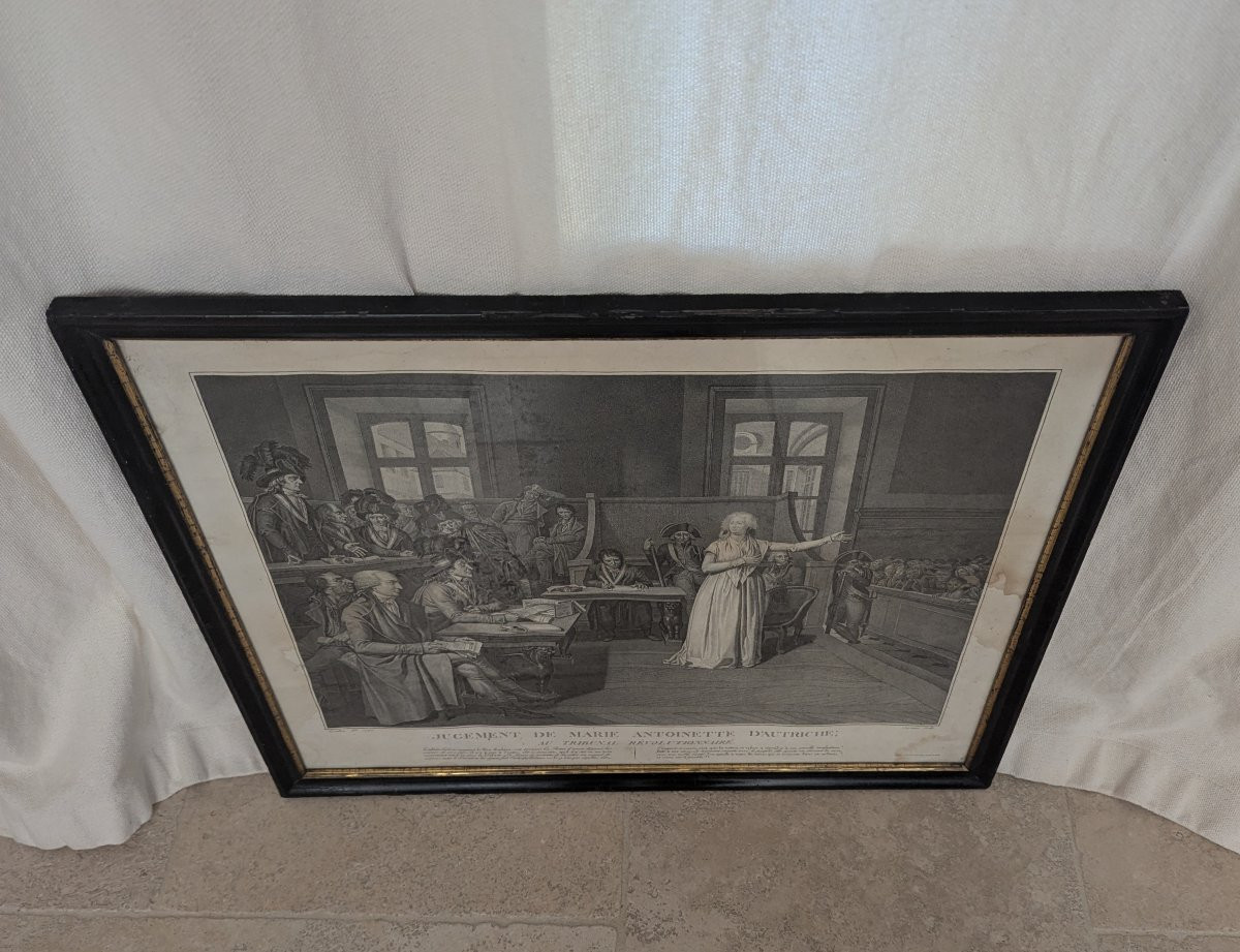 Judgment Of Marie Antoinette. Engraving After Bouillon -photo-1