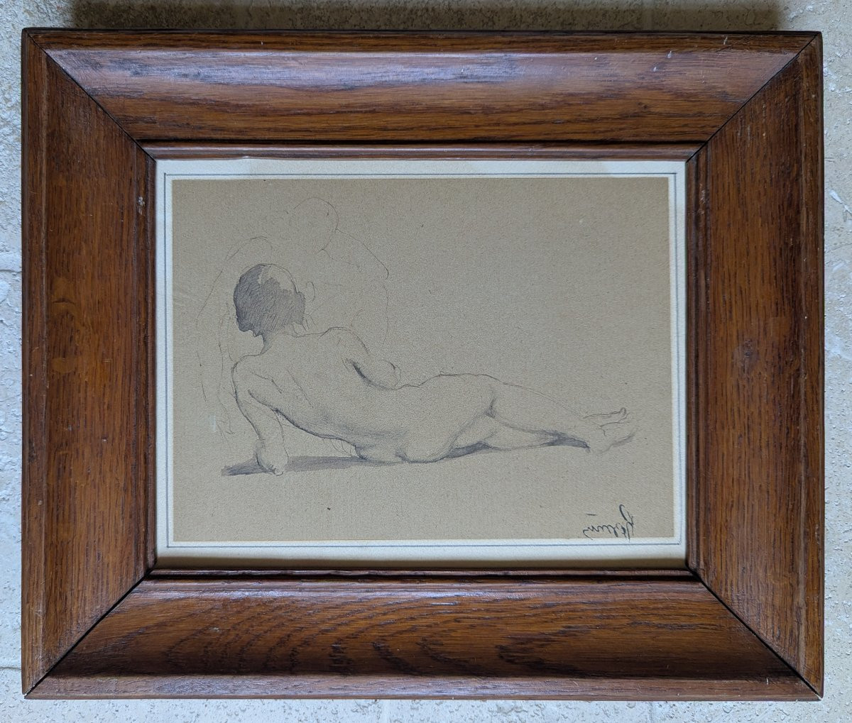 Drawing, Wash Of A Reclining Nude Woman By Rozmainsky -photo-1