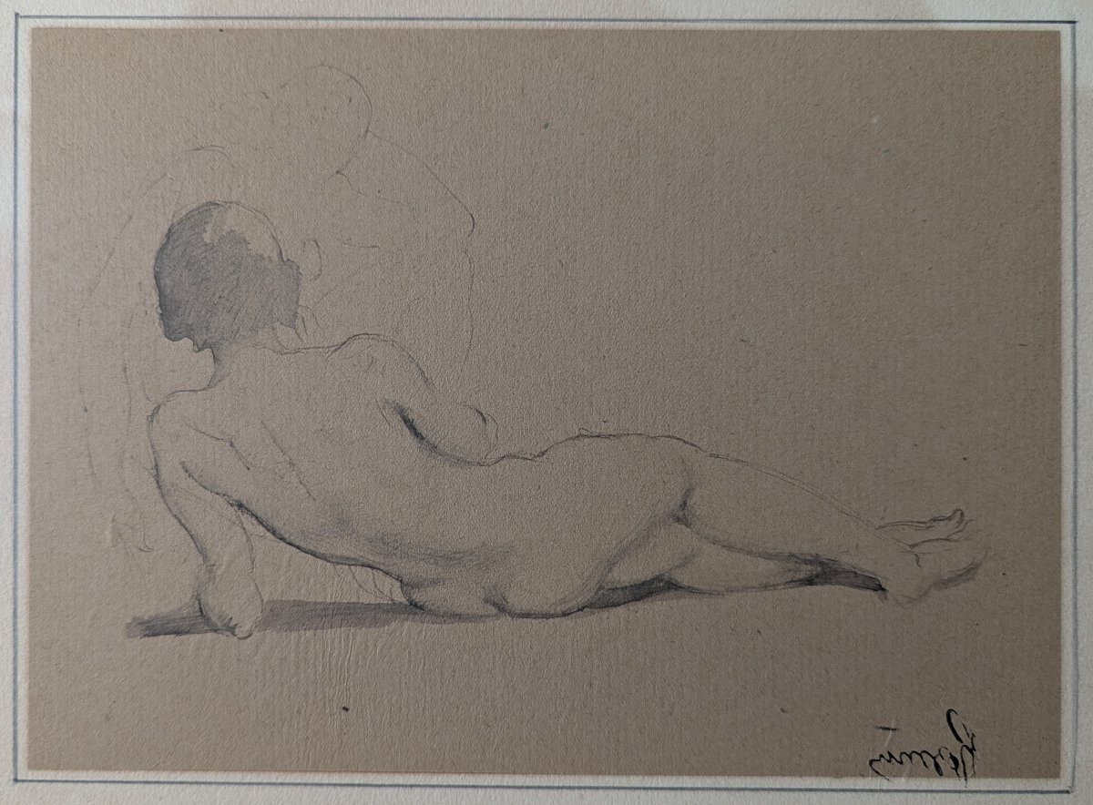 Drawing, Wash Of A Reclining Nude Woman By Rozmainsky -photo-5