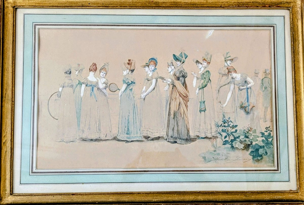 Élégantes par Madeleine Lemaire Lithographie encadrée -photo-4