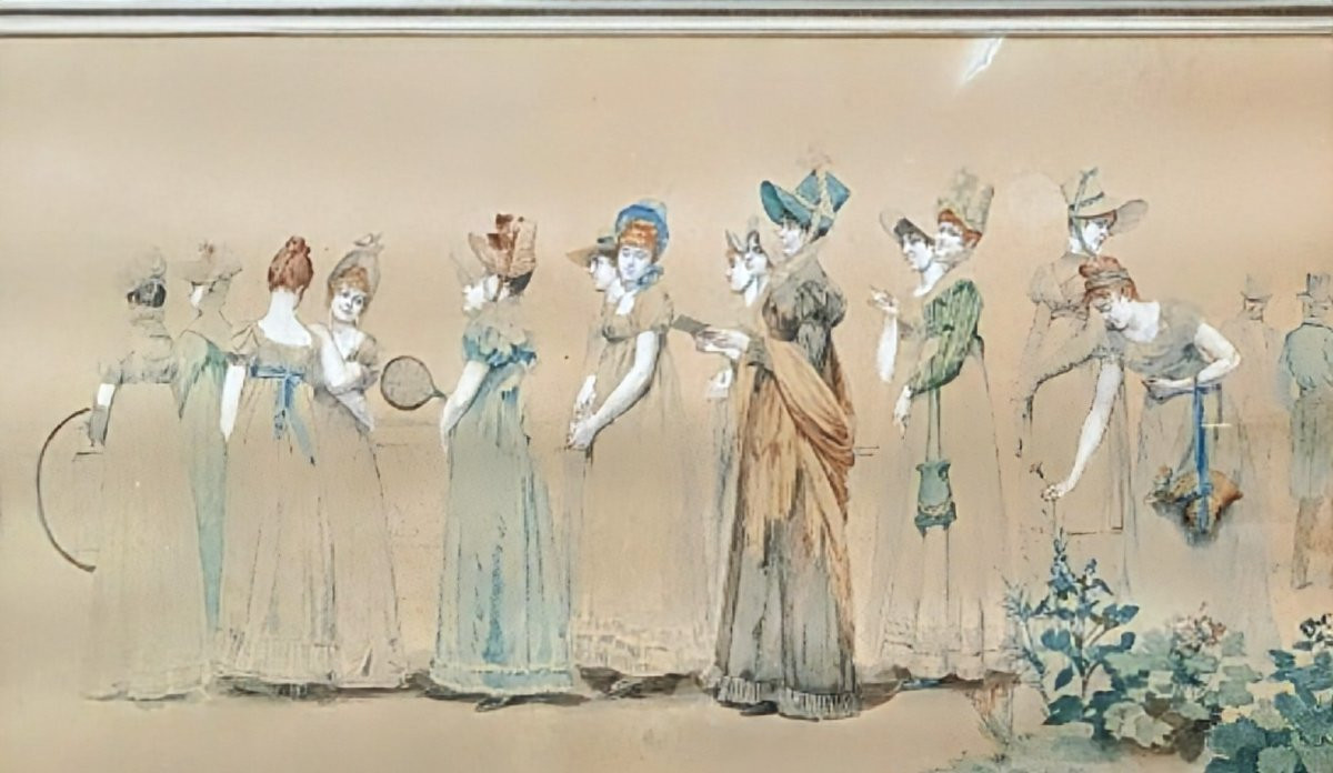 Élégantes par Madeleine Lemaire Lithographie encadrée -photo-3