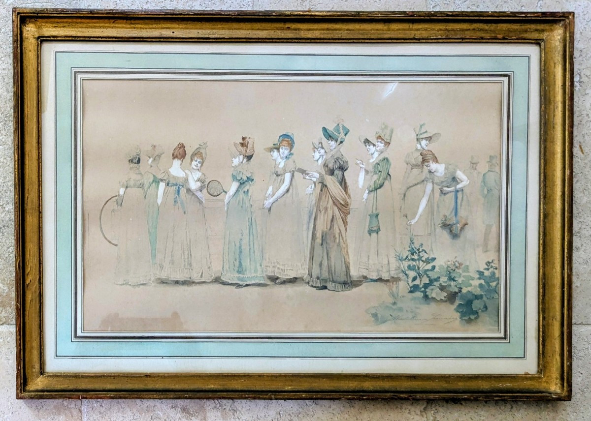 Élégantes par Madeleine Lemaire Lithographie encadrée 