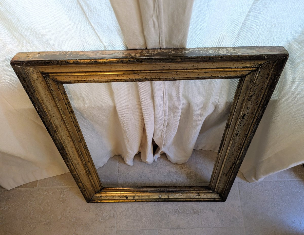 Grand cadre en bois doré -photo-3