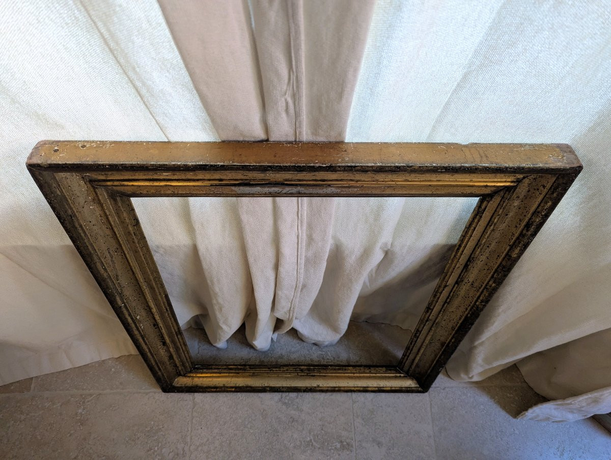 Grand cadre en bois doré -photo-5